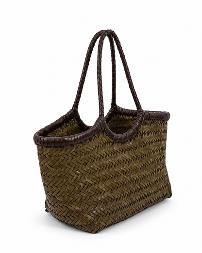Nantucket Small Bi-Colour | Khaki / Dark Brown