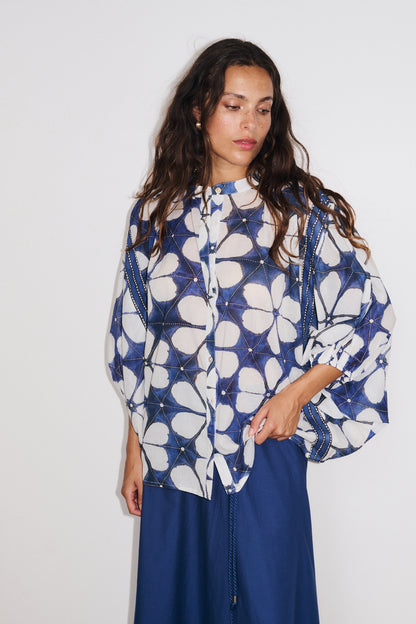 Camicia Lotus di Stella Forest, stampa floreale