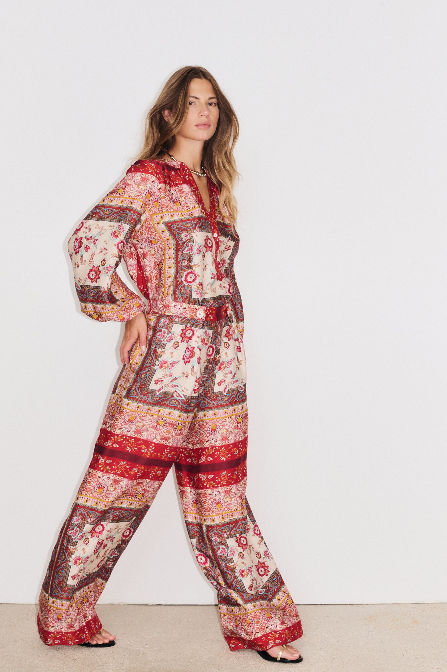 Pantalone Romance di Stella Forest, stampa floreale