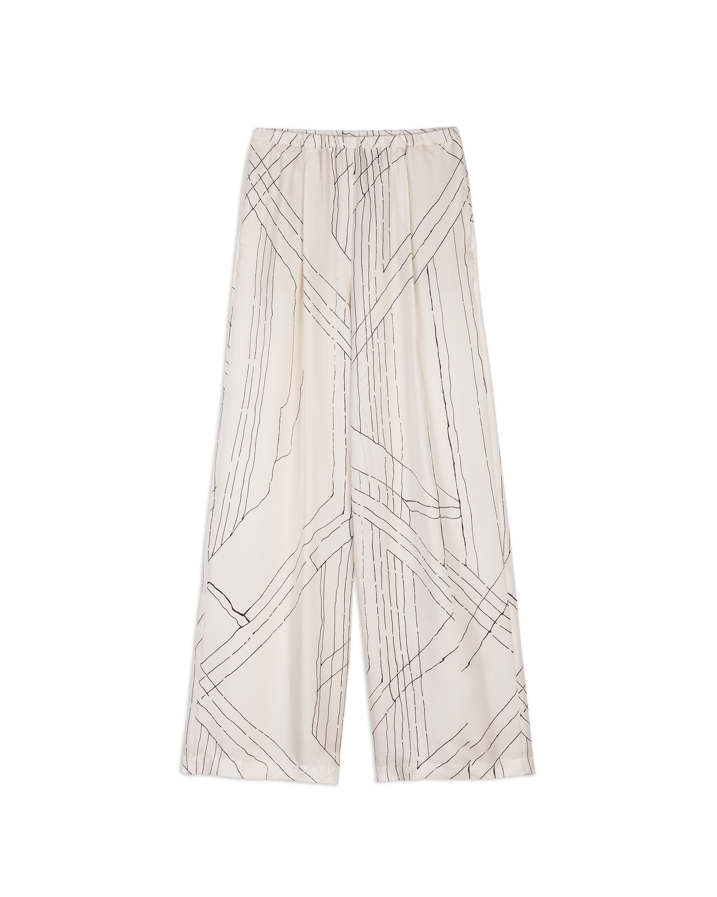 Pantalone Stampato in Seta Alysi, verde acqua